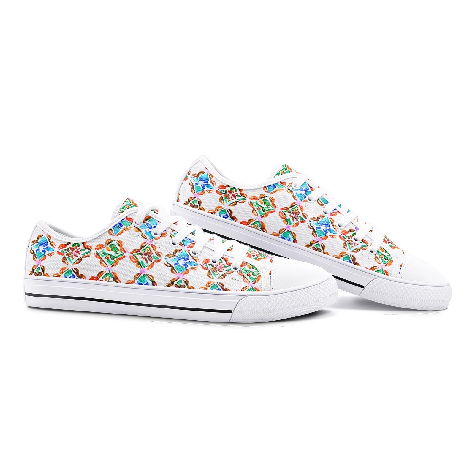 Traditional Mexican Pattern Low Top Canvas Shoes - Vibrant & Cultural Footwear