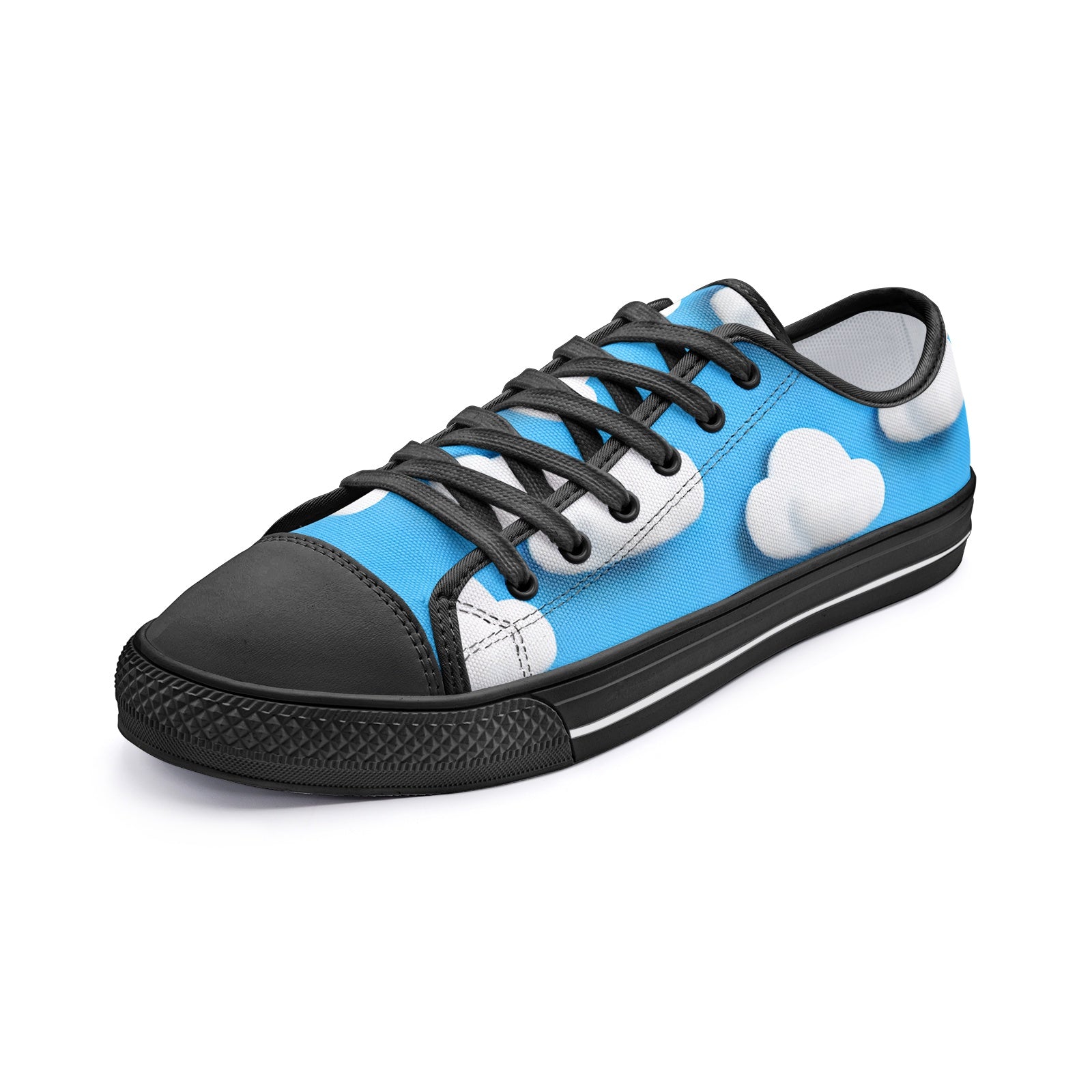 3D Cloud Blue Sky Low Top Canvas Shoes - Dreamy & Serene Footwear