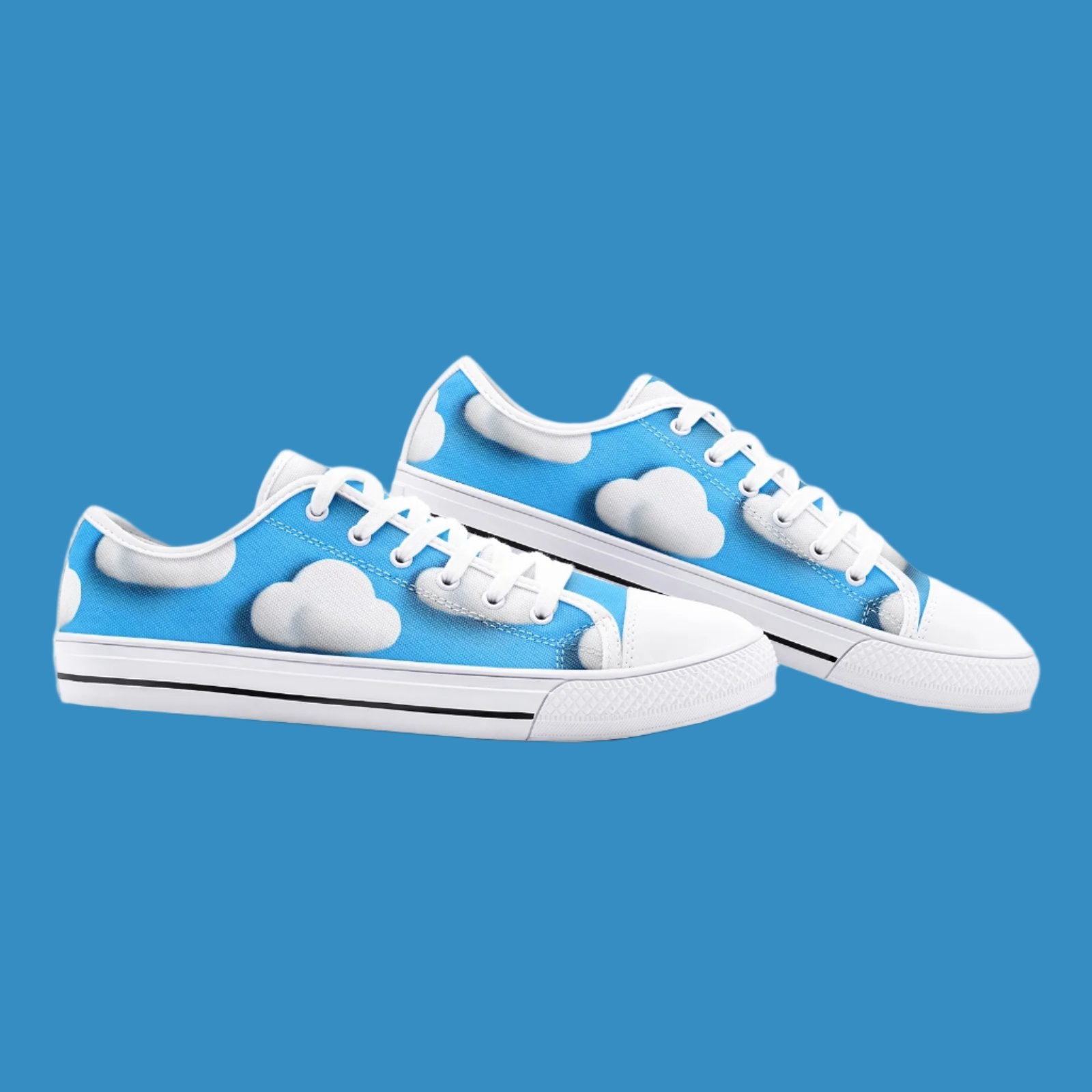 3D Cloud Blue Sky Low Top Canvas Shoes - Dreamy & Serene Footwear