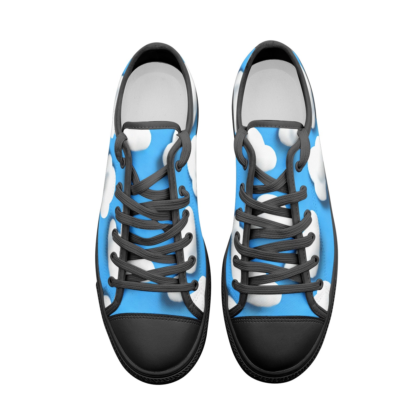 3D Cloud Blue Sky Low Top Canvas Shoes - Dreamy & Serene Footwear