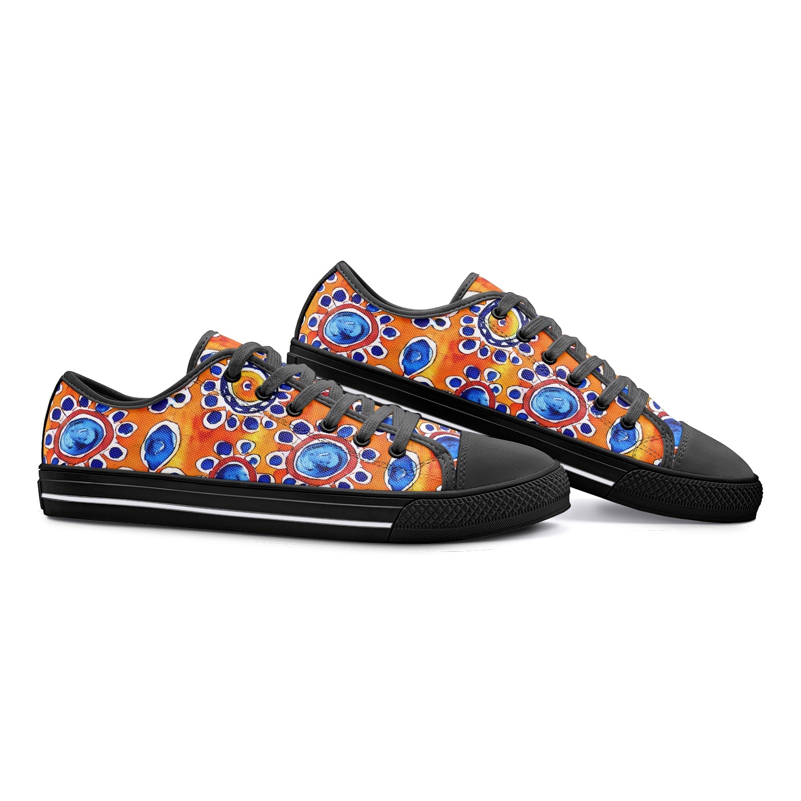 African Pattern Unisex Low Top Canvas Shoes - Bold & Cultural Expression