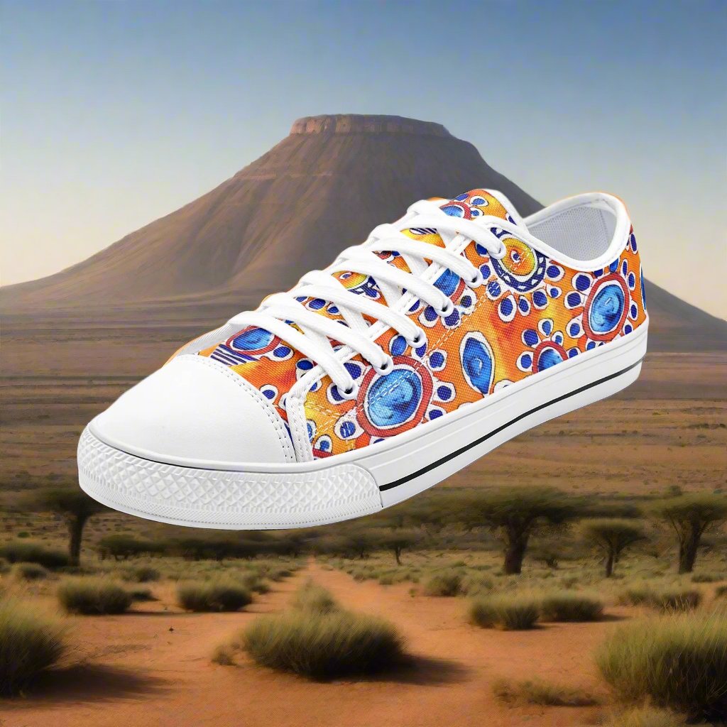 African Pattern Unisex Low Top Canvas Shoes - Bold & Cultural Expression