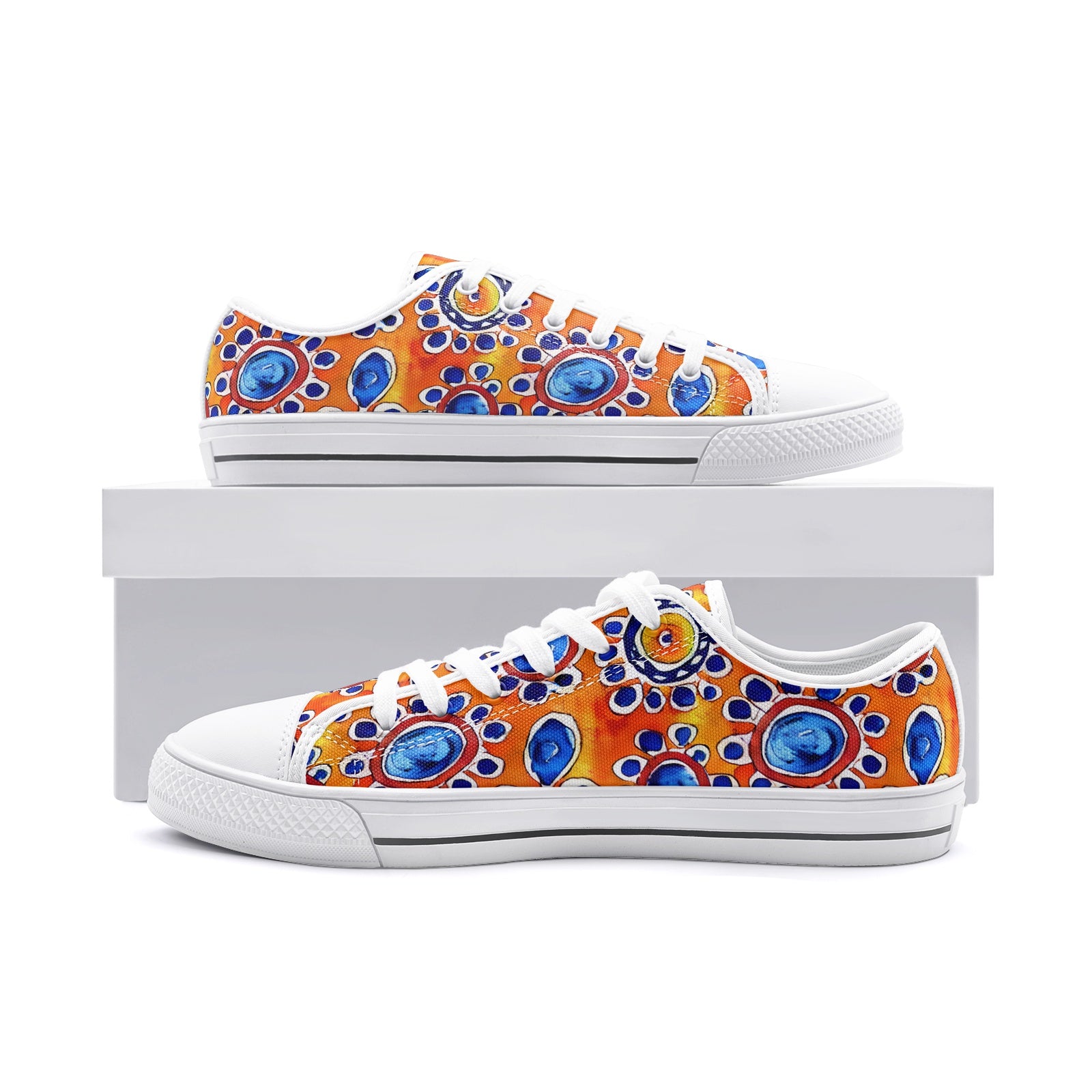 African Pattern Unisex Low Top Canvas Shoes - Bold & Cultural Expression