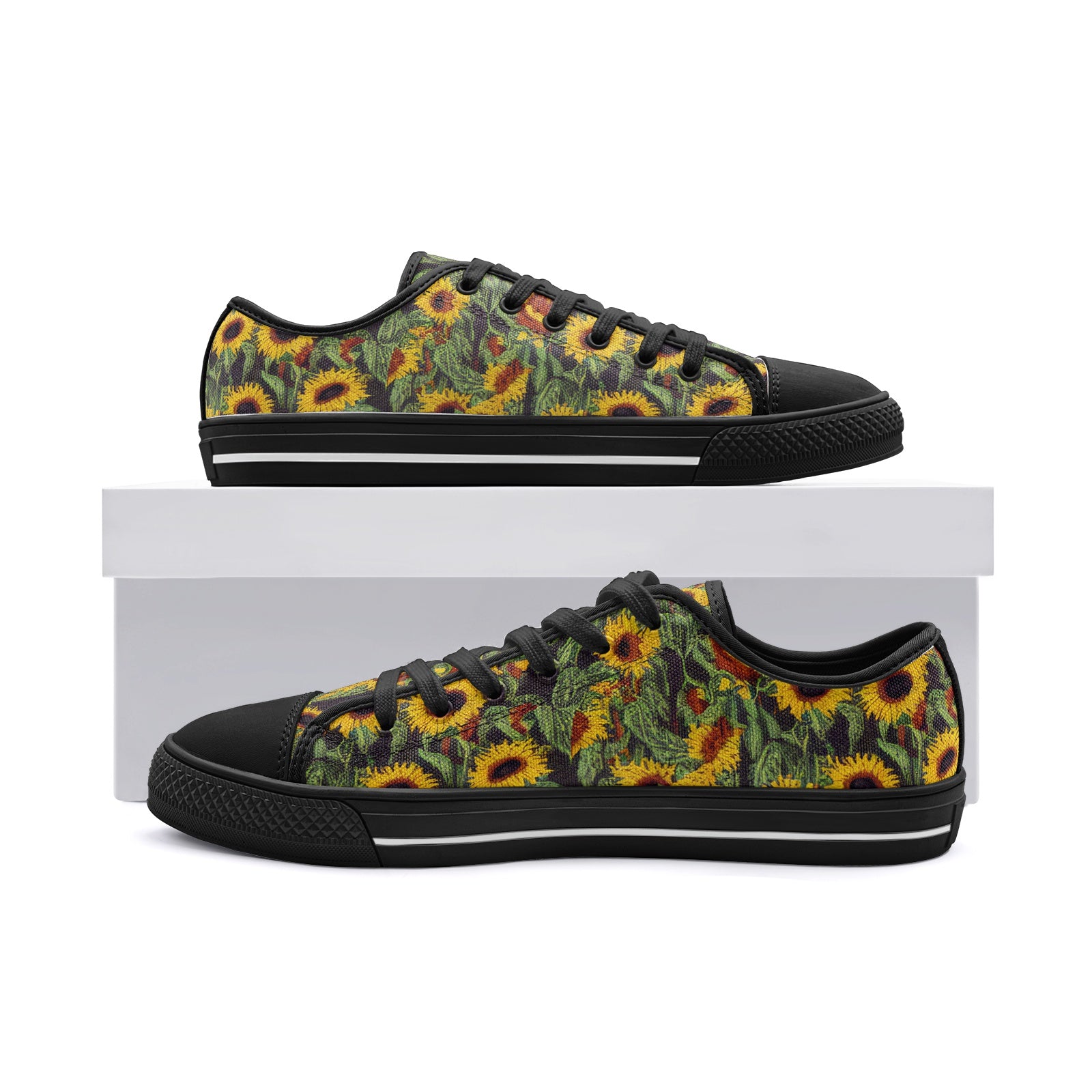 Embroidered Sunflower Low Top Canvas Shoes - Elegant & Nature-Inspired Footwear