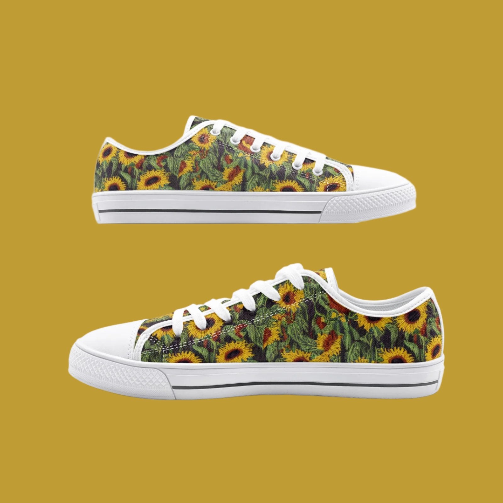 Embroidered Sunflower Low Top Canvas Shoes - Elegant & Nature-Inspired Footwear