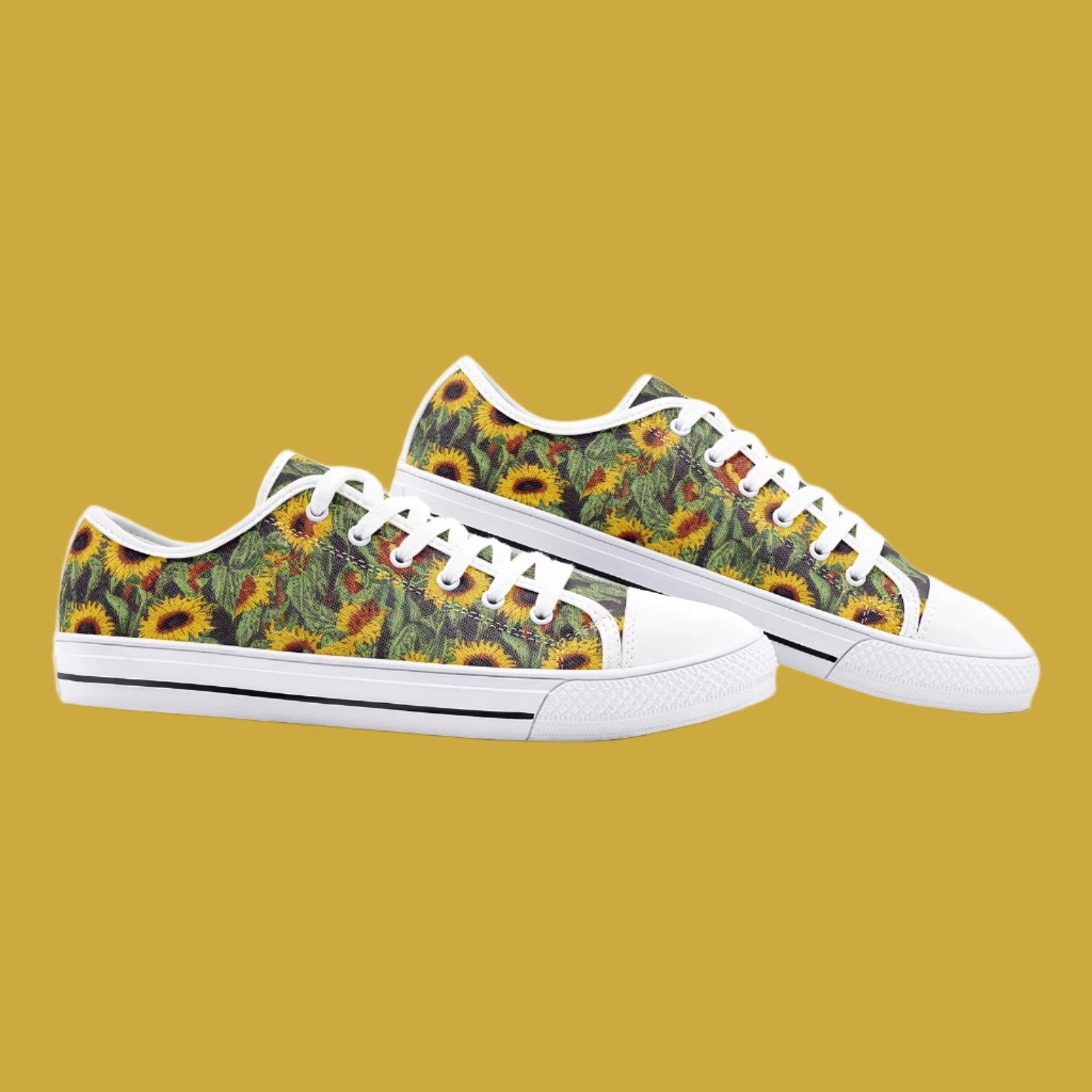 Embroidered Sunflower Low Top Canvas Shoes - Elegant & Nature-Inspired Footwear