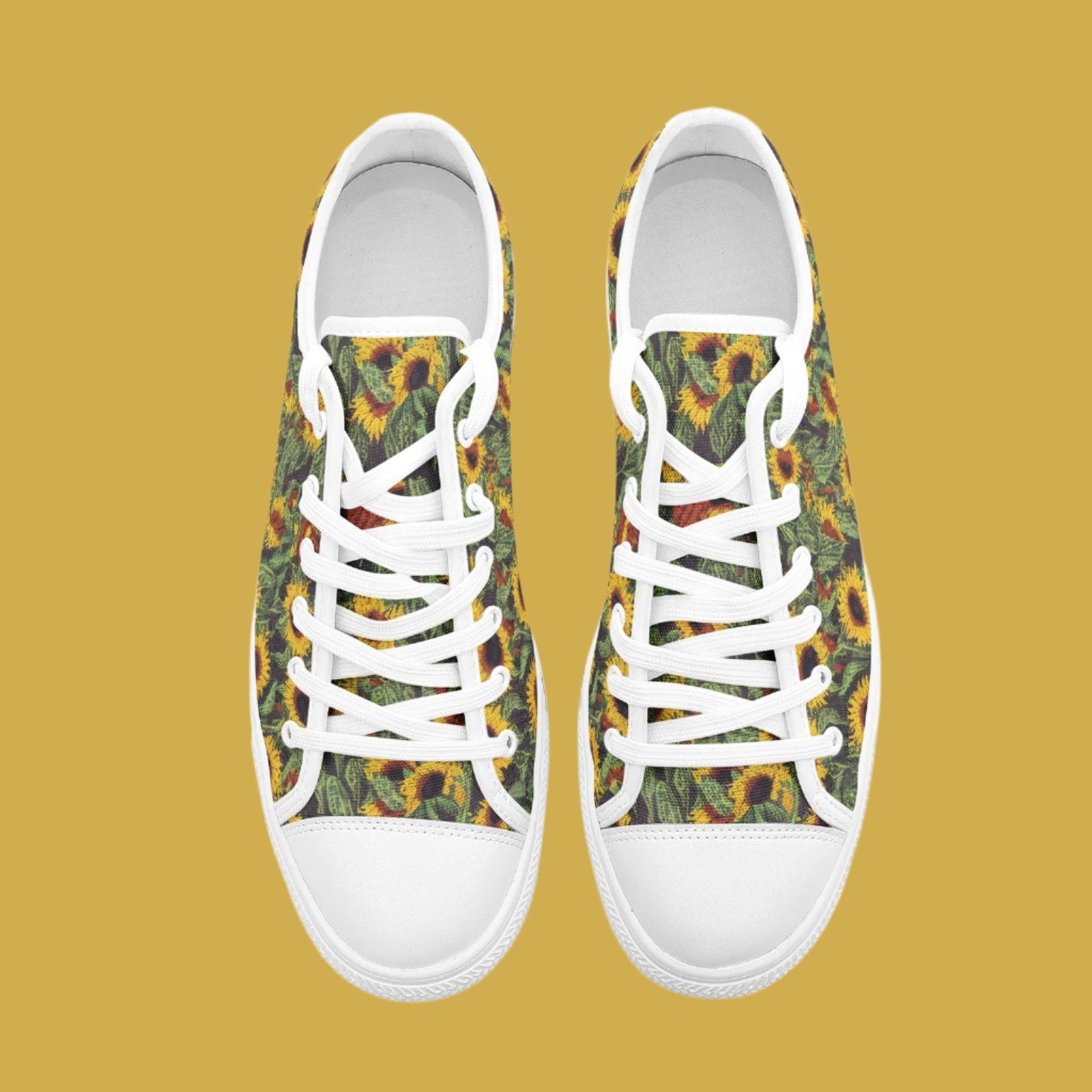 Embroidered Sunflower Low Top Canvas Shoes - Elegant & Nature-Inspired Footwear