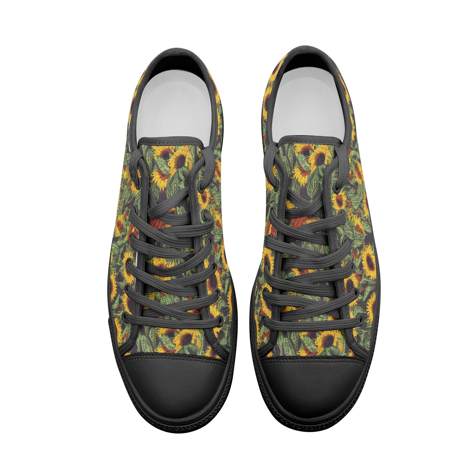 Embroidered Sunflower Low Top Canvas Shoes - Elegant & Nature-Inspired Footwear