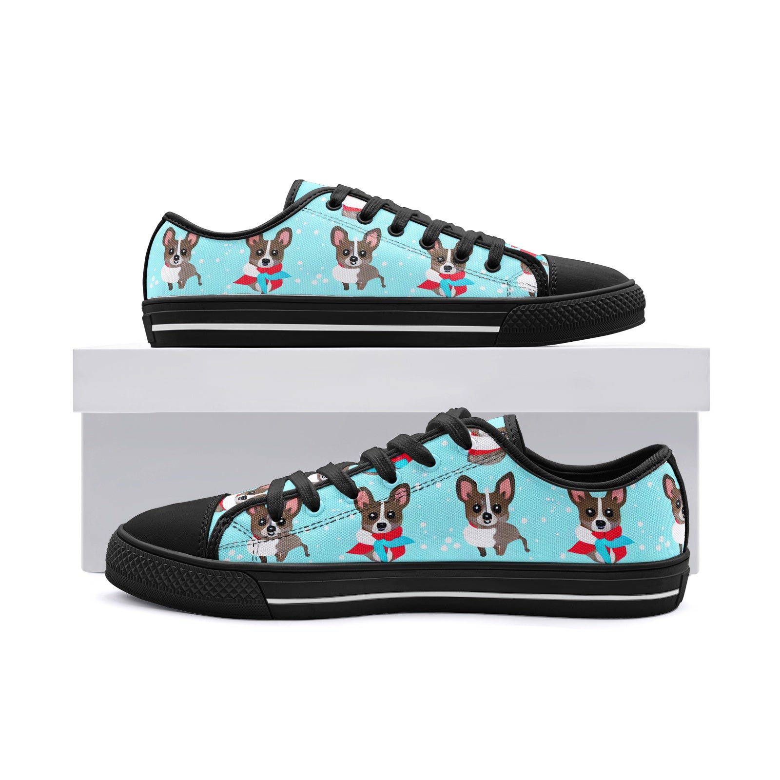 Cute Heeler Dog Low Top Canvas Shoes - Adorable & Comfortable Footwear