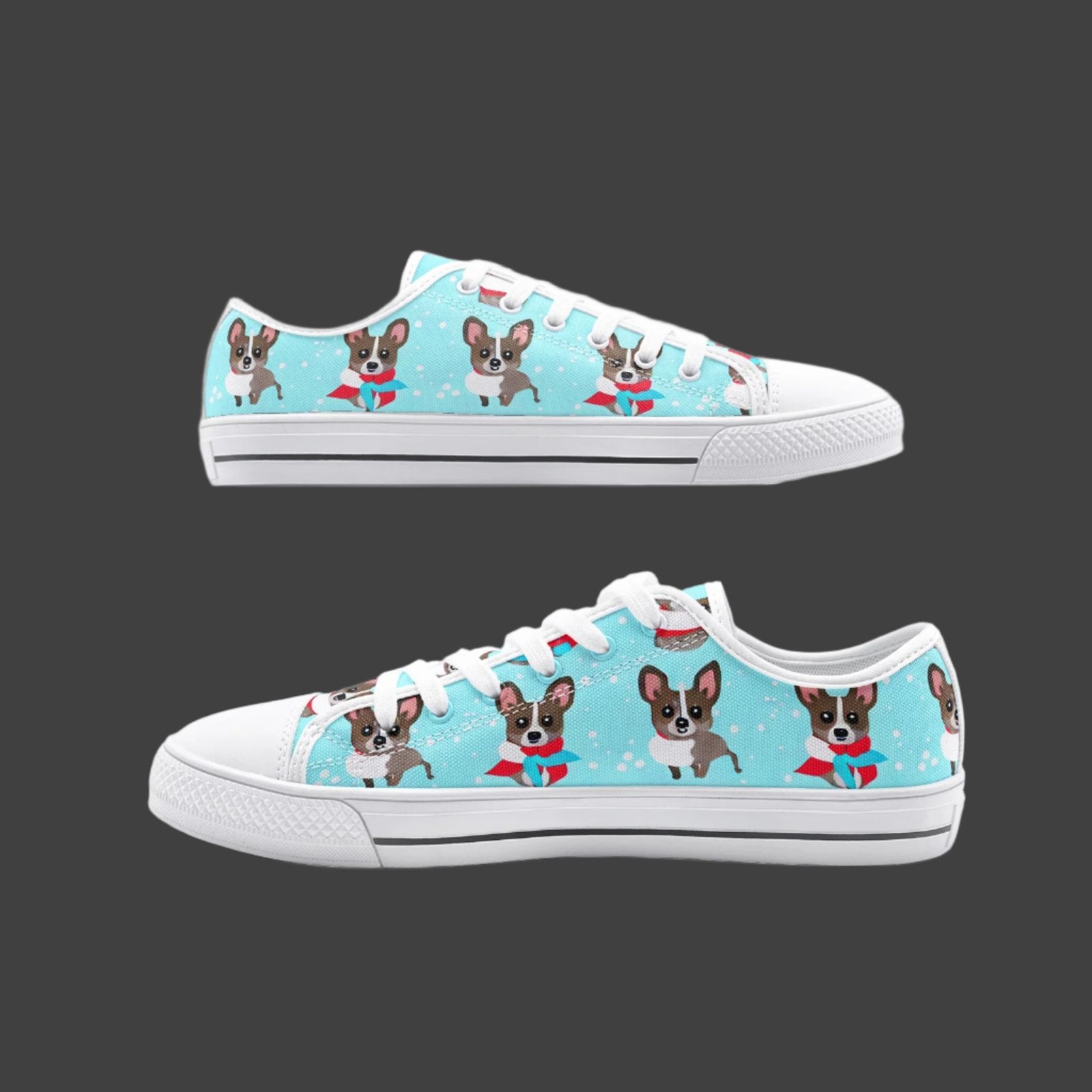 Cute Heeler Dog Low Top Canvas Shoes - Adorable & Comfortable Footwear