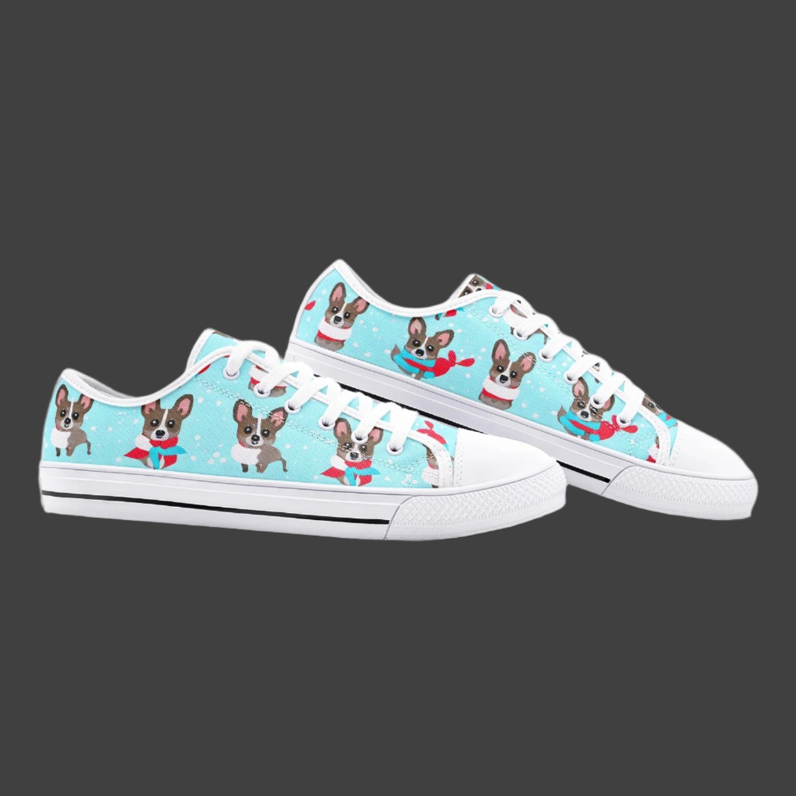 Cute Heeler Dog Low Top Canvas Shoes - Adorable & Comfortable Footwear