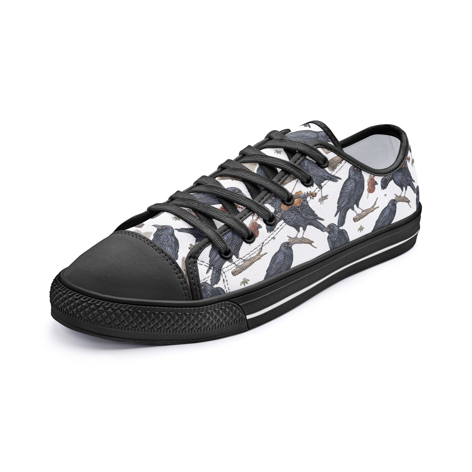 Mystic Raven Unisex Low Top Canvas Shoes - Enigmatic & Stylish Footwear