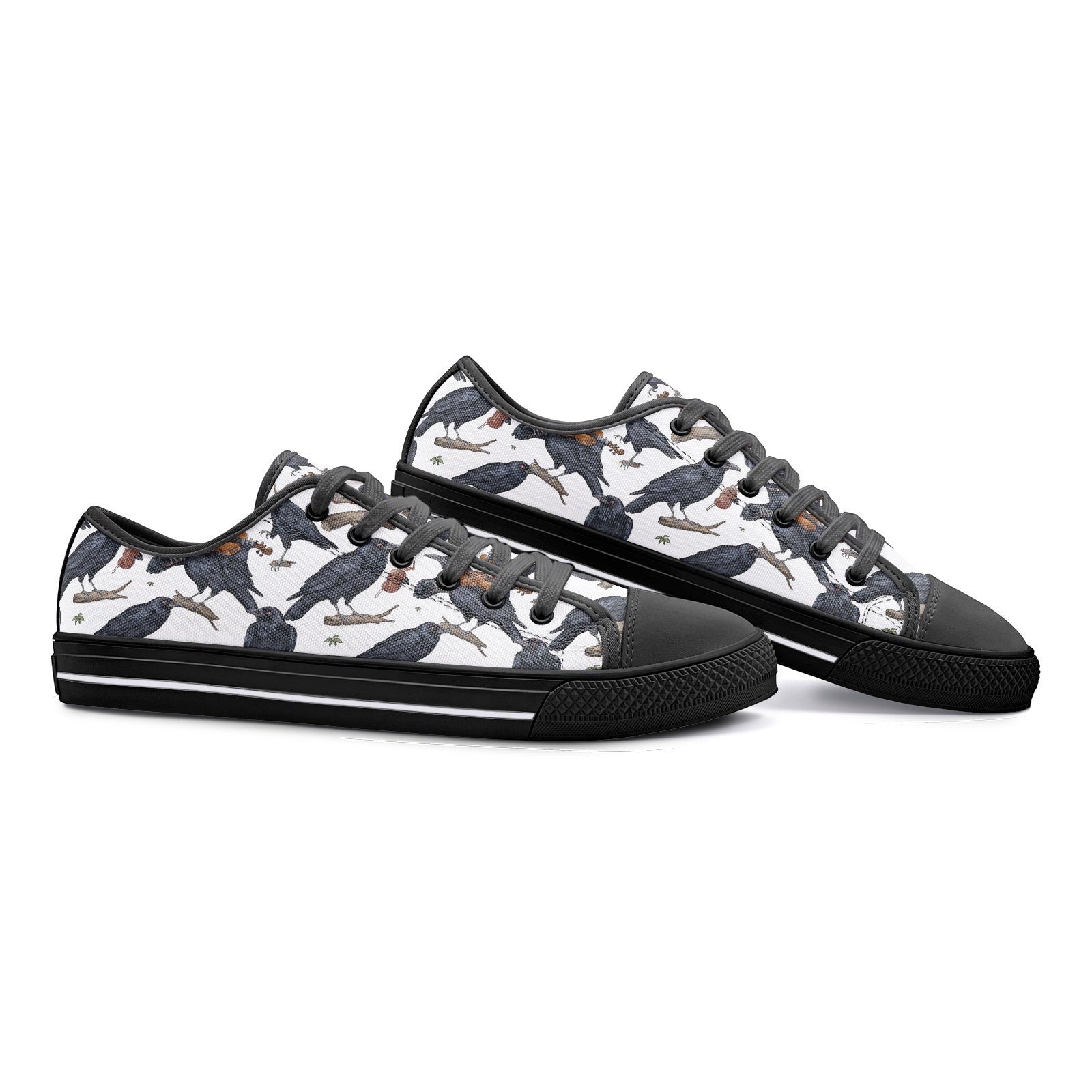 Mystic Raven Unisex Low Top Canvas Shoes - Enigmatic & Stylish Footwear