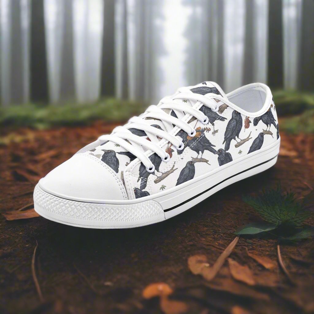 Mystic Raven Unisex Low Top Canvas Shoes - Enigmatic & Stylish Footwear