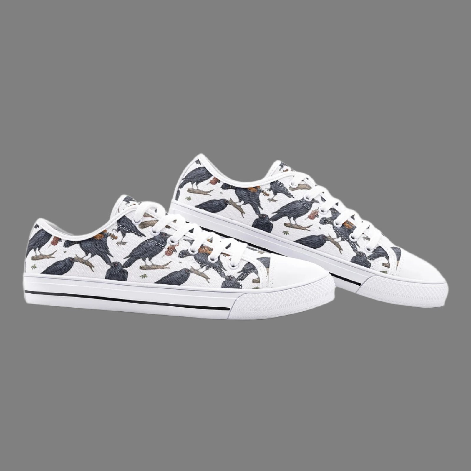 Mystic Raven Unisex Low Top Canvas Shoes - Enigmatic & Stylish Footwear