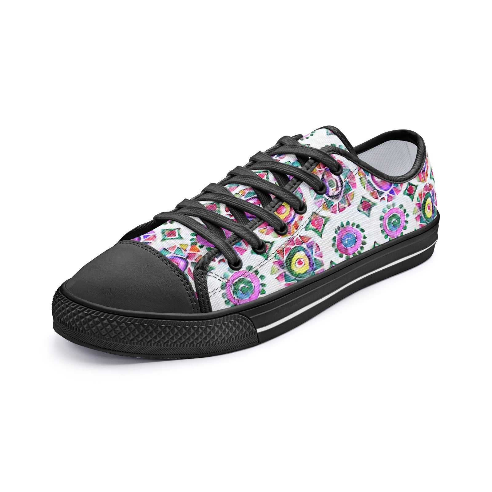 Traditional Mexican Pattern Low Top Canvas Shoes - Vibrant & Cultural Footwear