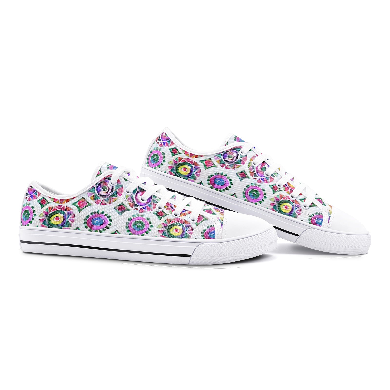 Traditional Mexican Pattern Low Top Canvas Shoes - Vibrant & Cultural Footwear