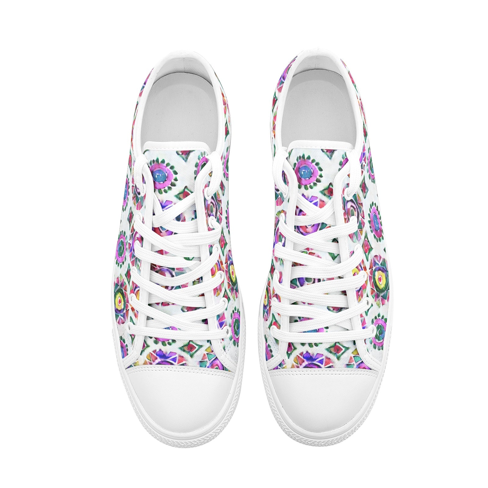 Traditional Mexican Pattern Low Top Canvas Shoes - Vibrant & Cultural Footwear