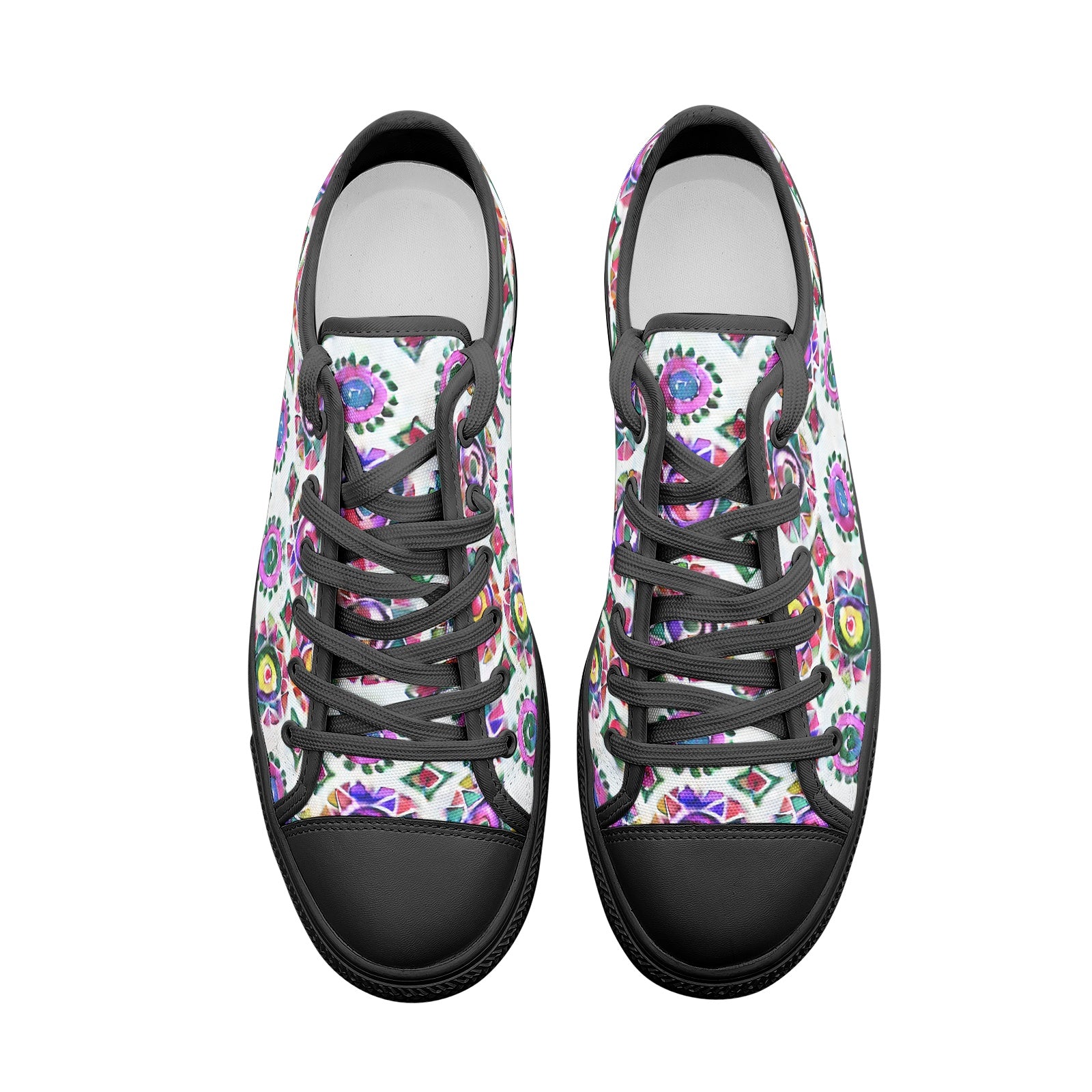 Traditional Mexican Pattern Low Top Canvas Shoes - Vibrant & Cultural Footwear