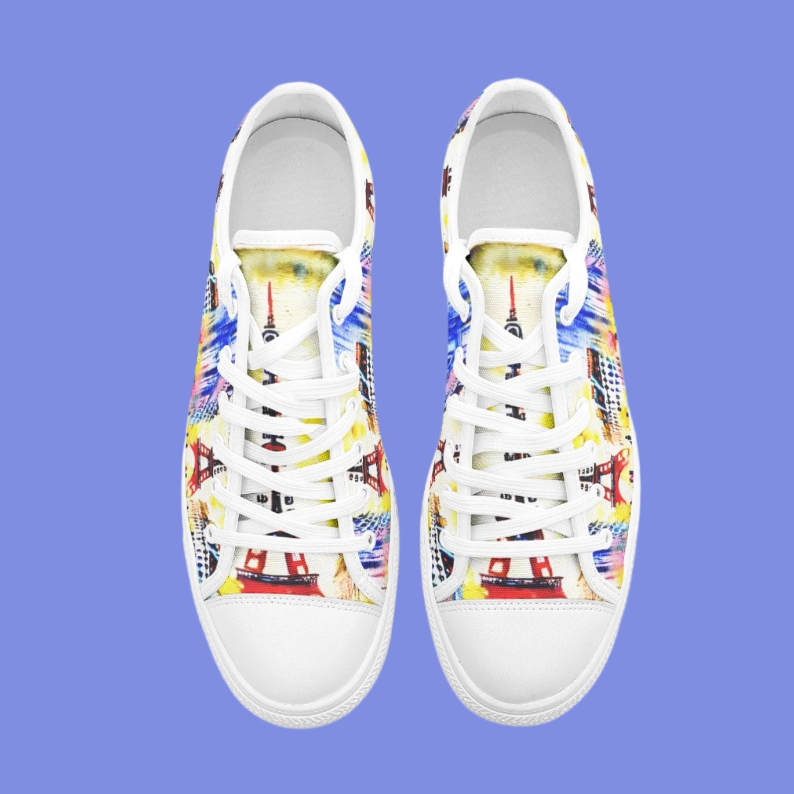 Parisian Dream Low Top Canvas Schuhe - Aquarell Ikonisches Paris Design