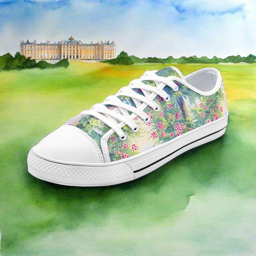 Vienna Garden Watercolor Low Top Canvas Shoes - Artistic & Elegant Footwear