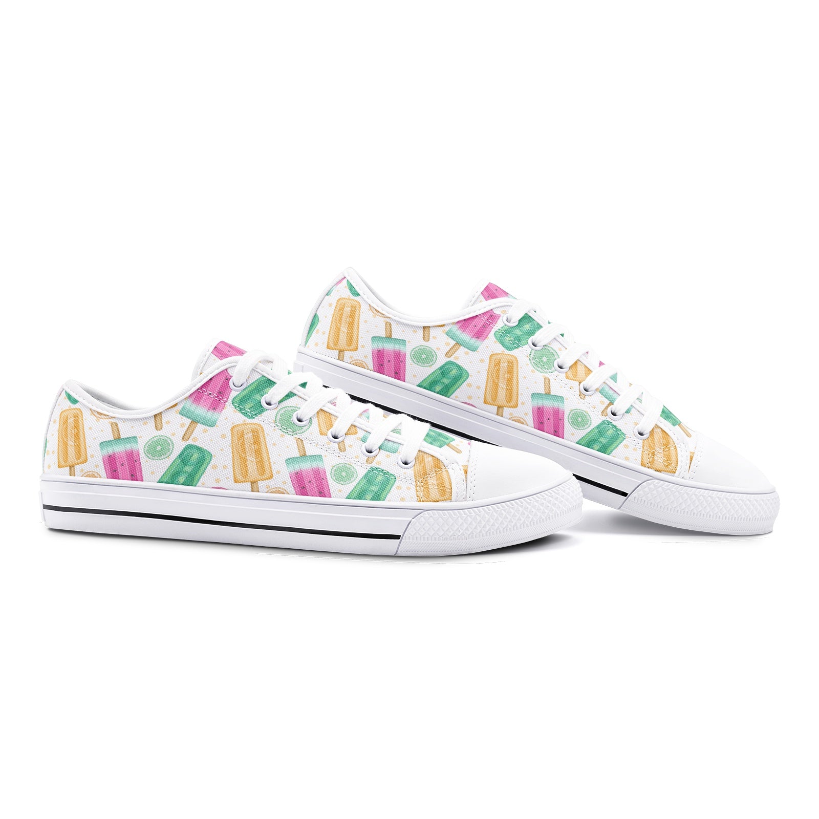 Charming Ice Cream Unisex Low Top Canvas Shoes -  Vacation Vibes Sneaker