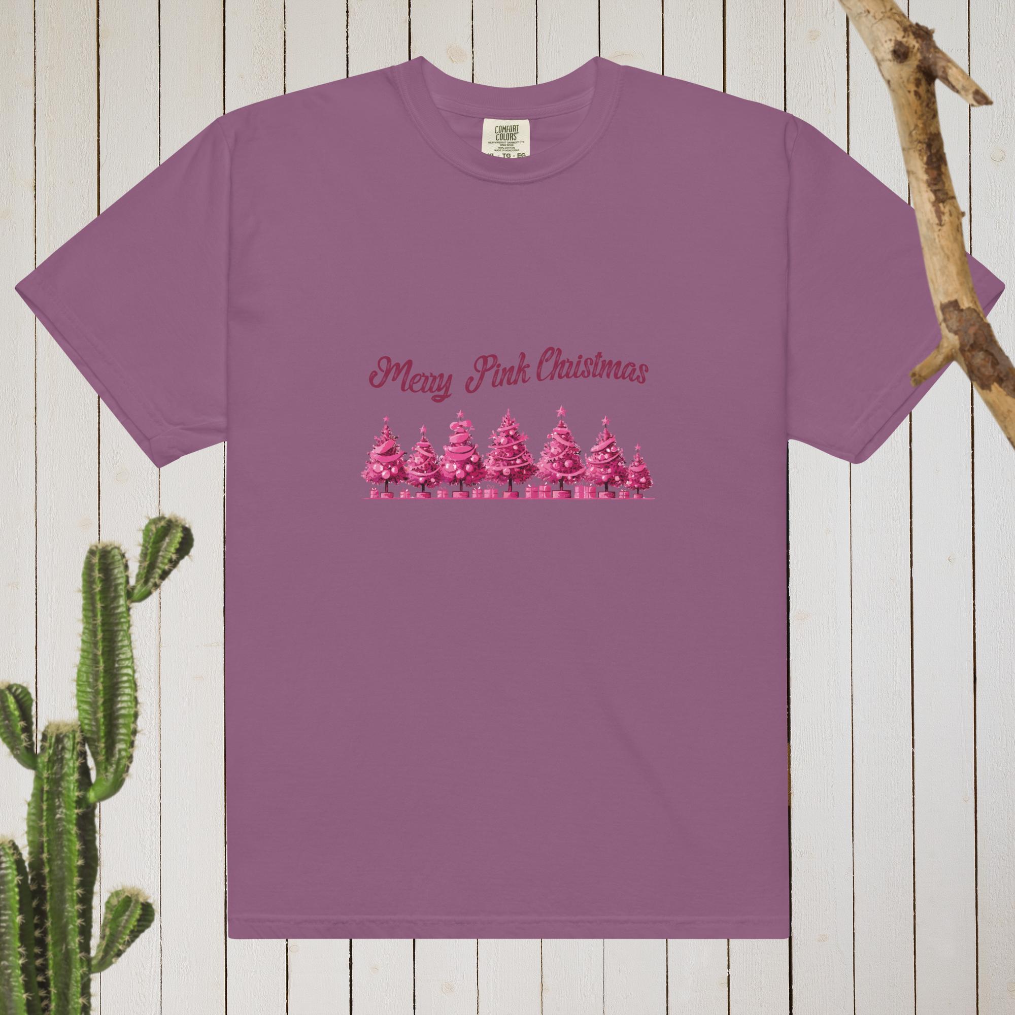 Merry Christmas in Pink, Unisex Premium Comfort Colors T-Shirt