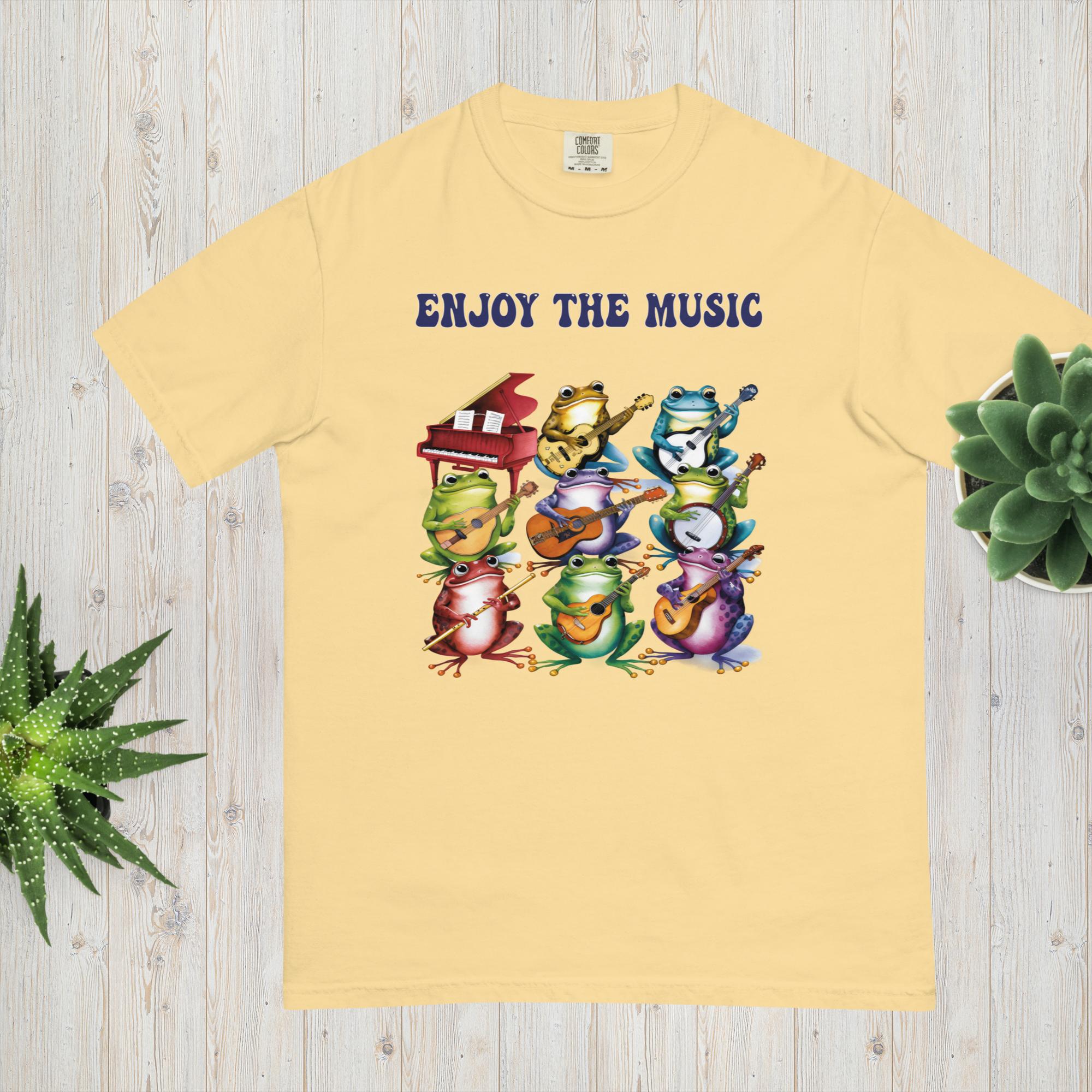 Enjoy the Music Frog Band T-Shirt, Unisex garment-dyed heavyweight t-shirt