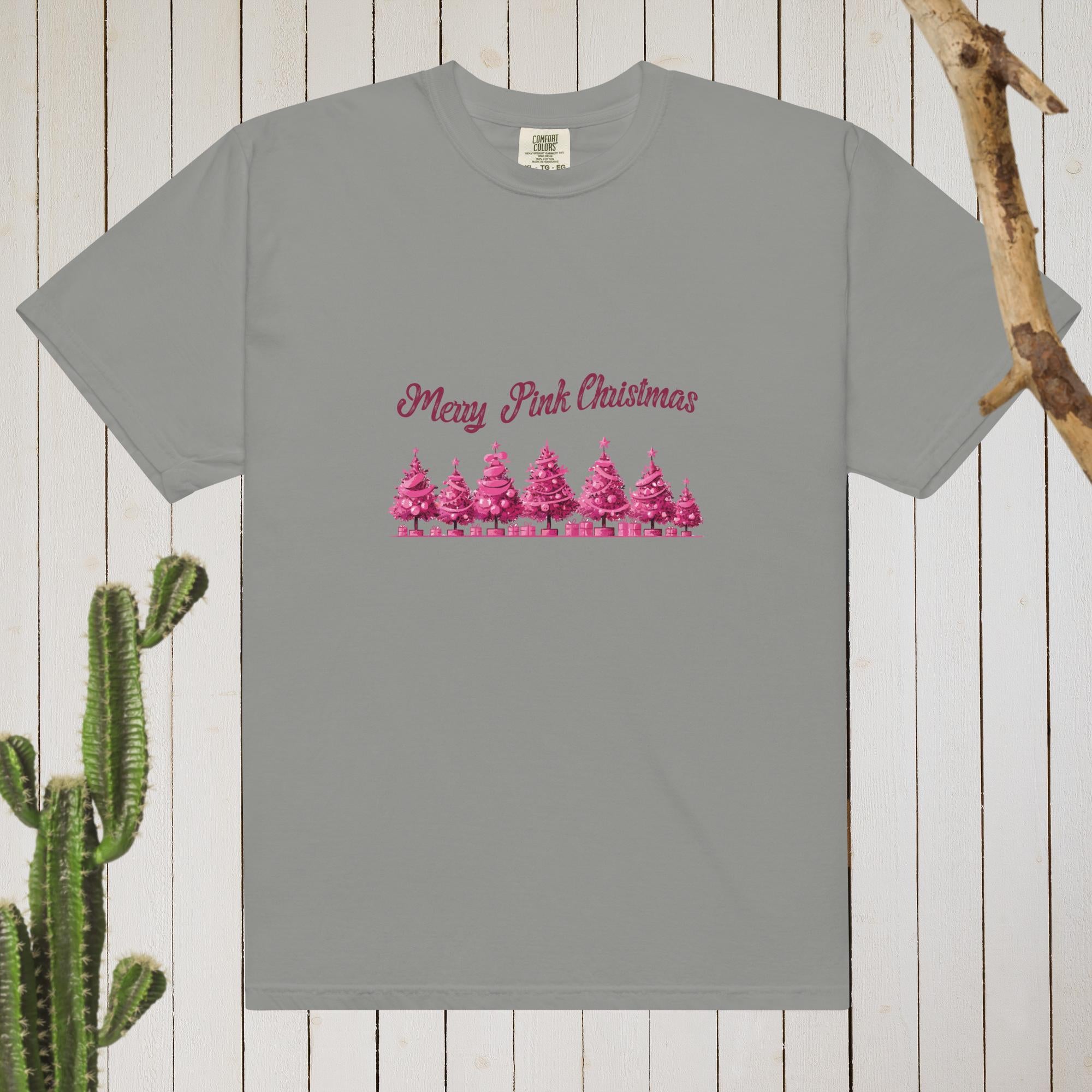 Merry Christmas in Pink, Unisex Premium Comfort Colors T-Shirt